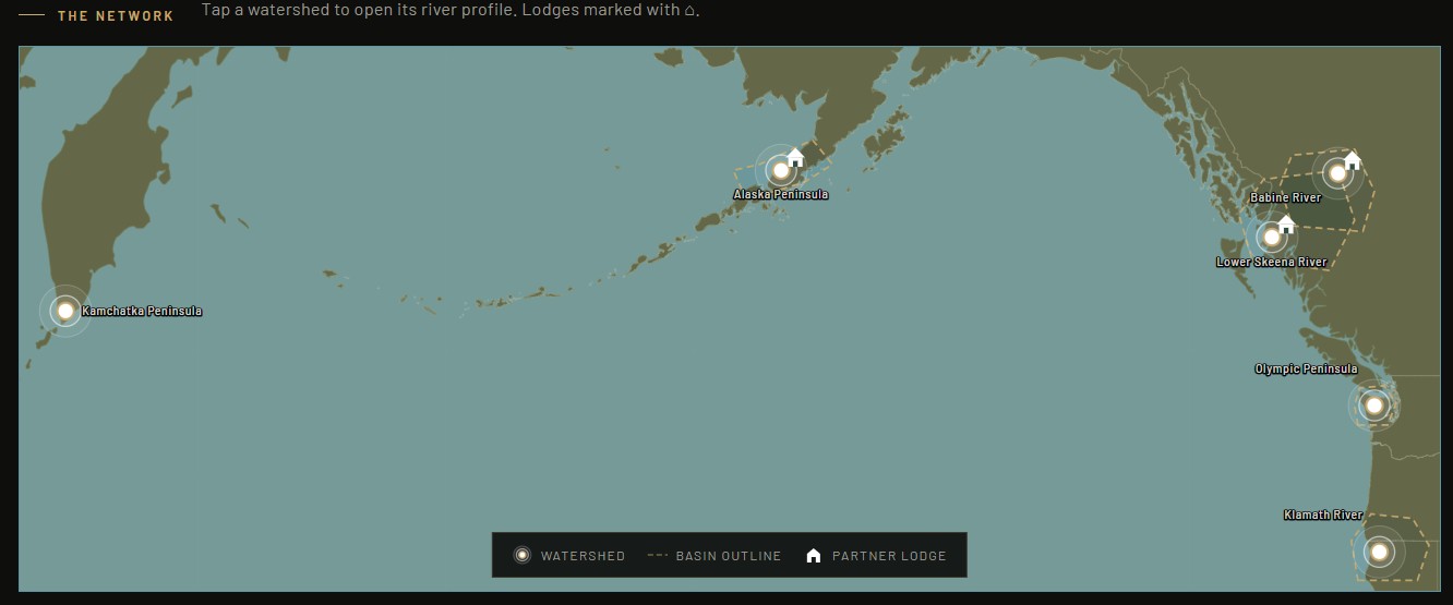 Map of The Northern Crown — TCA's wild steelhead sentinel rivers spanning the Pacific Rim from California to Kamchatka.